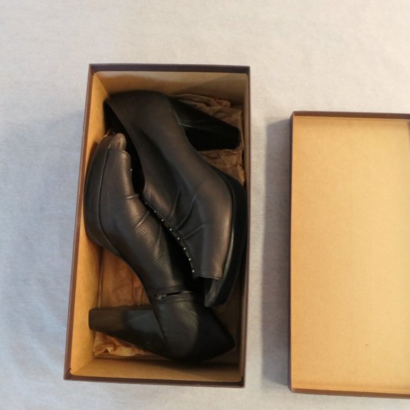 Size 9.5 Calleen Cordera Caliza Brown Peep Toe - Picture 2 of 11